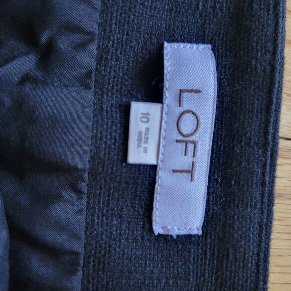 Loft Womens Black A-Line Skirt Size 10 With Lace Detailing - Picture 4 of 5